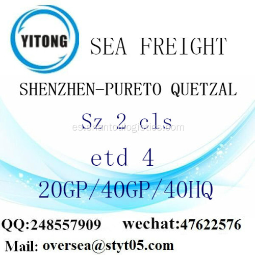 Flete mar del puerto de Shenzhen a Pureto Quetzal